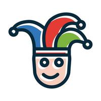 Jester Vector Thick Line Filled Dark Colors Icons For Personal And Commercial Use.