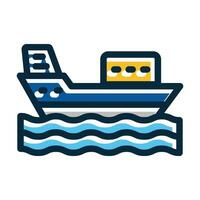 Ship Vector Thick Line Filled Dark Colors Icons For Personal And Commercial Use.