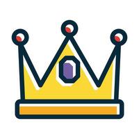 Crown Vector Thick Line Filled Dark Colors Icons For Personal And Commercial Use.