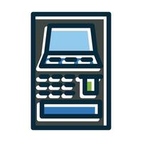 Atm Machine Vector Thick Line Filled Dark Colors Icons For Personal And Commercial Use.