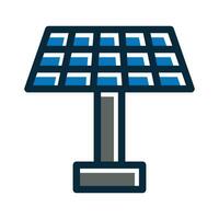 Solar Panel Vector Thick Line Filled Dark Colors Icons For Personal And Commercial Use.