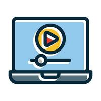 Online Streaming Vector Thick Line Filled Dark Colors Icons For Personal And Commercial Use.