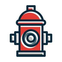 Fire Hydrant Vector Thick Line Filled Dark Colors Icons For Personal And Commercial Use.