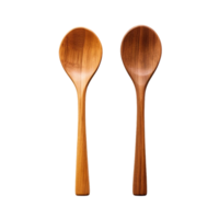 Wood spoon isolated on a transparent background AI Generative png