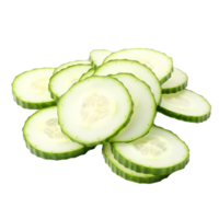 Cucumber round slice isolated on a transparent background AI Generative png