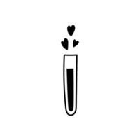 Love potion in test tube doodle vector