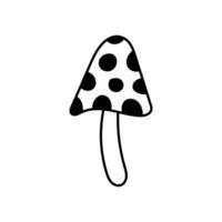 Amanita mushroom doodle vector