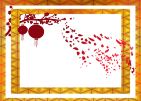 template border frame for greeting card Chinese new year png