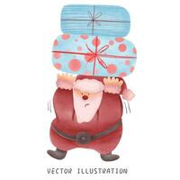 Hand Drawn Santa Claus and Festive Christmas Illustration vector