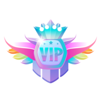 VIP badge with wings and crown. png