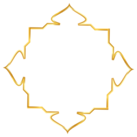 Golden islamic frame design concept clipart png