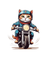 ai generativo motocicleta jinete gato clipart ilustración haz para impresión en demanda sitios web es además Perfecto para ninguna otro proyecto png