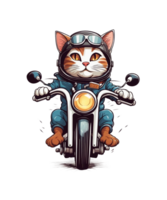 ai generativo motocicleta jinete gato clipart ilustración haz para impresión en demanda sitios web es además Perfecto para ninguna otro proyecto png