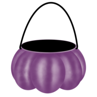 viola zucca caramella Borsa con maneggiare, Halloween evento. png