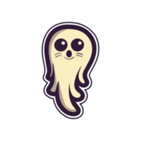 Halloween cartoon stickers bold lines spooky funny Ai generative png