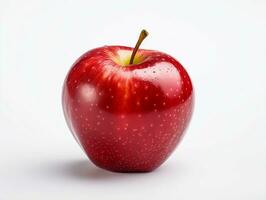 Fresh red apple fruit on white background AI Generative photo