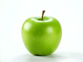 Fresh green apple fruit on white background AI Generative photo