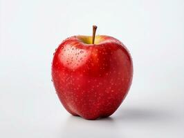 Fresh red apple fruit on white background AI Generative photo