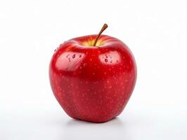 Fresh red apple fruit on white background AI Generative photo