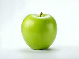 Fresh green apple fruit on white background AI Generative photo