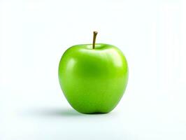 Fresh green apple fruit on white background AI Generative photo