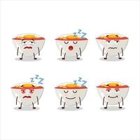 Cartoon character of gyudon with sleepy expression vector