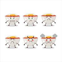 Gyudon cartoon character with various angry expressions vector