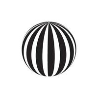 Abstract globe striped ball, 3d style striped globe icon effect vector