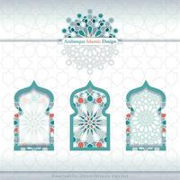 Arabesque islamic banner collection. Set of arabesque patterns vector backgrounds. Color abstract ornaments. You can use it for backgrounds, invitations, business cards, banners, wallpapers