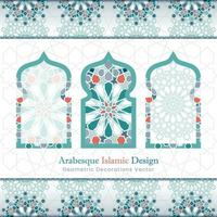 Arabesque islamic banner collection. Set of arabesque patterns vector backgrounds. Color abstract ornaments. You can use it for backgrounds, invitations, business cards, banners, wallpapers