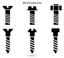 Set of screws icon vector