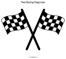 Two Racing Flags icon vector