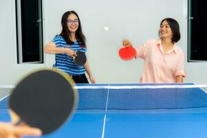 Mother and daughter enjoy recreation stay at home photo