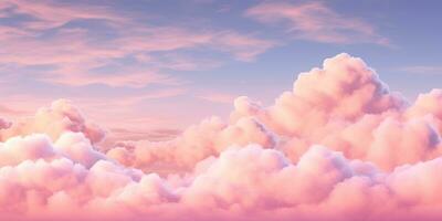Breathtaking sunset with a sky painted in soft pink hues. AI generative. photo