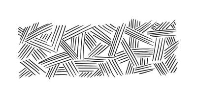 Horizontal pattern, texture, line hand drawn. Hatch drawing pen ink and crosshatch draw pencil sketch Doodle scratch style. Black shape on white background. Vintage graphic design. Vector illustration