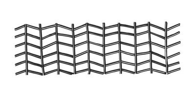 Horizontal pattern, texture, line hand drawn. Hatch drawing pen ink and crosshatch draw pencil sketch Doodle scratch style. Black shape on white background. Vintage graphic design. Vector illustration