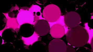 Pink shining bubbles geometric 3d background. Flowing balls light digital concept. Creative 3d motion animation design. video