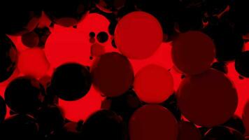 Red shining bubbles geometric 3d background. Flowing balls light digital concept. Creative 3d motion animation design. video