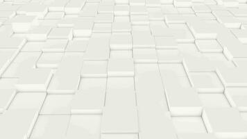 White bulgy squares geometric tile background. Bulging plastic digital mosaic pattern. Creative 3d graphic design motion animation wall. video