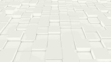 White bulgy squares geometric tile background. Bulging plastic digital mosaic pattern. Creative 3d graphic design motion animation wall. video