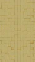 Gold glossy cubes geometric tile background. Bulging golden digital mosaic pattern. Creative 3d graphic design wall motion animation. video