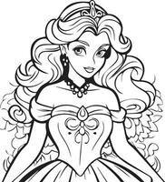Princess coloring page vector EPS10