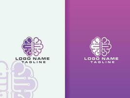 Tech brain. Brain logo design. Brain idea. Science.Modern. Health. Technology. Human. Think. Premium. Idea tech logo. Head. Icon vector