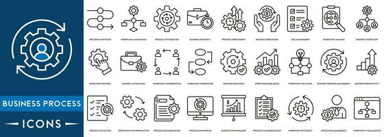 Business Processes icon set. Workflow and productivity symbol vector illustration symbol vector illustration
