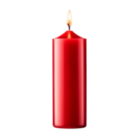 Christmas red burning candle ai generative png