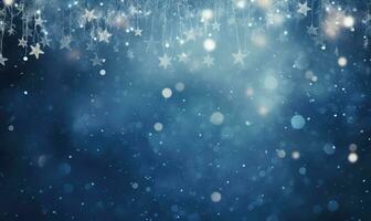 Serene winter wonderland captivates as delicate snowflakes descend. AI generative. photo