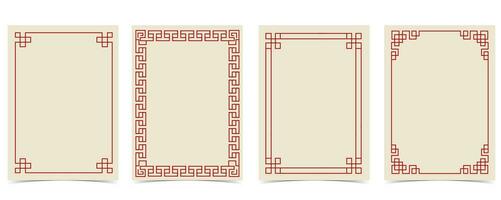 Chinese New Year background with frame,border.Editable vector illustration for postcard,a4 size