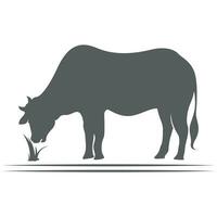 icono de vector de plantilla de logotipo de vaca