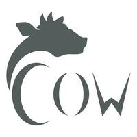 icono de vector de plantilla de logotipo de vaca