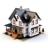 3d house model on white background photo